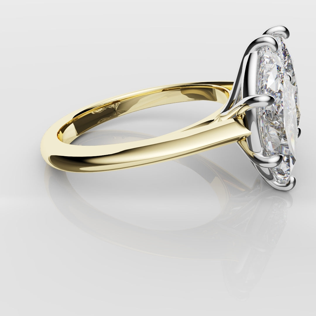 Marquise and Pear Diamond Two Stone Engagement Ring