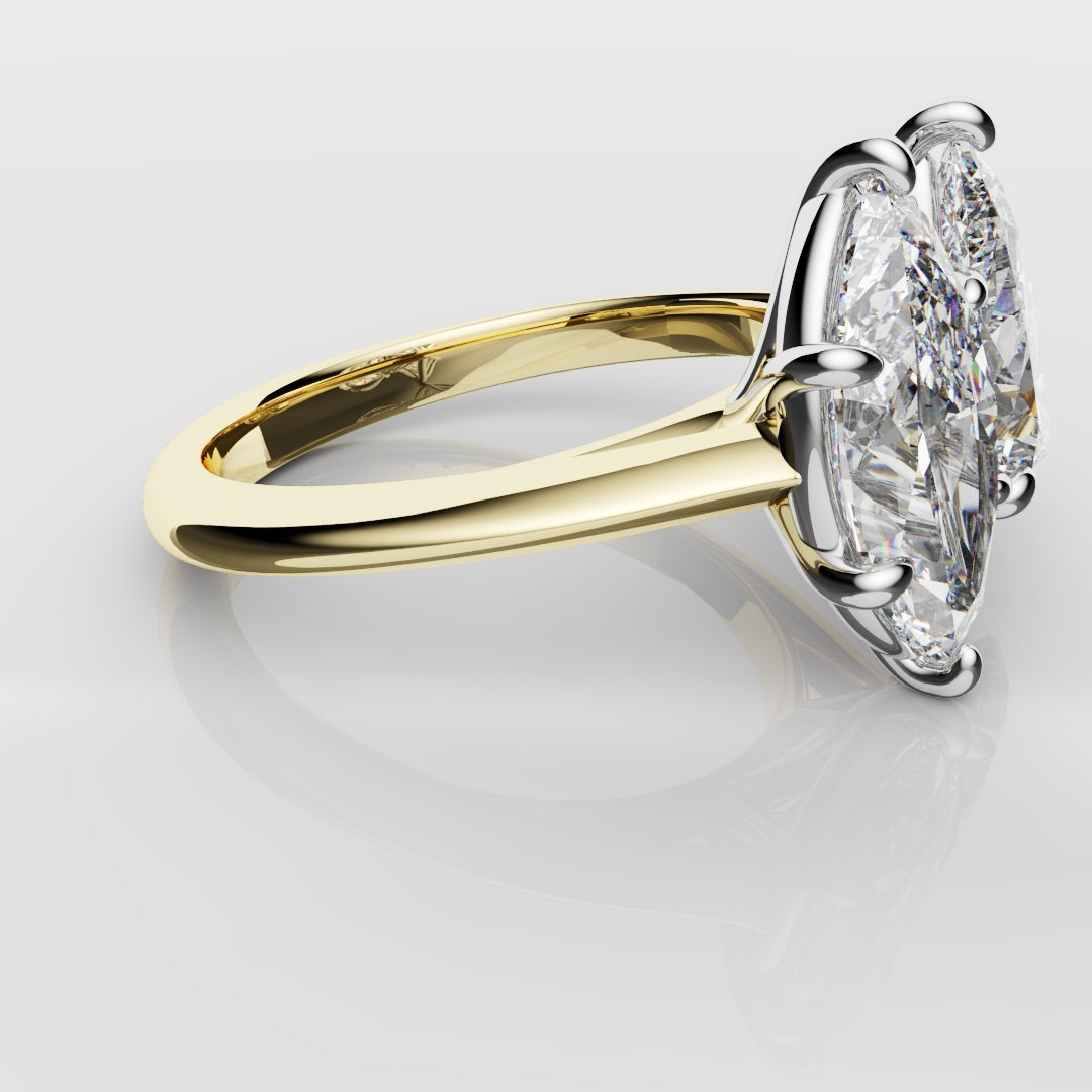 Marquise and Pear Diamond Two Stone Engagement Ring