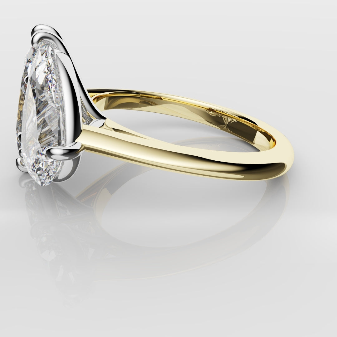 Marquise and Pear Diamond Two Stone Engagement Ring