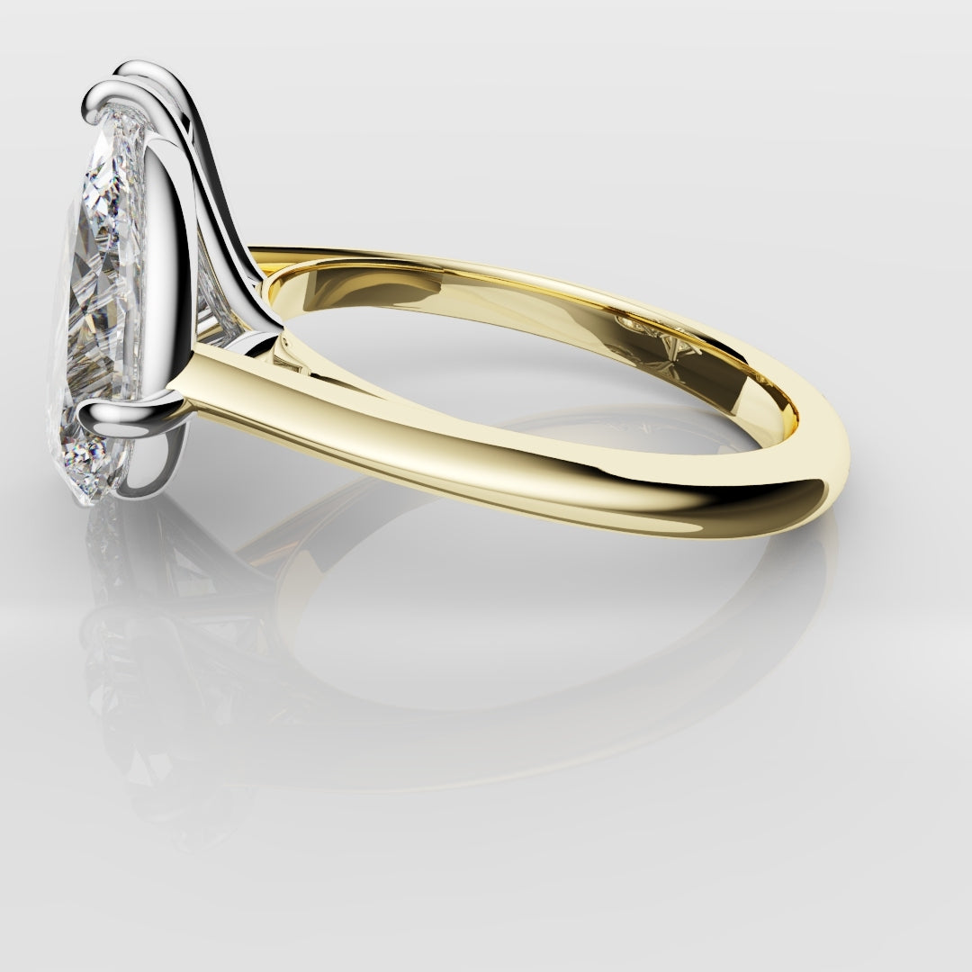 Marquise and Pear Diamond Two Stone Engagement Ring