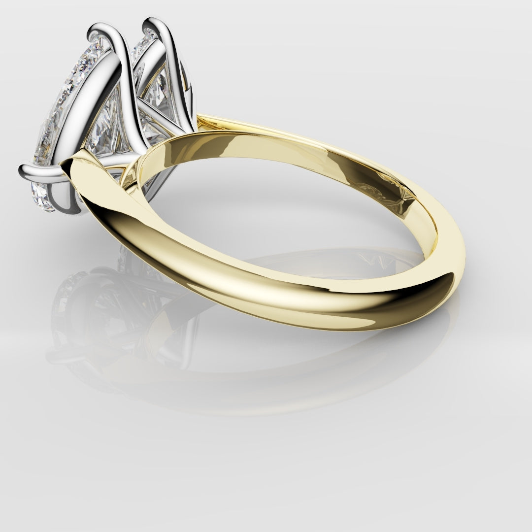 Marquise and Pear Diamond Two Stone Engagement Ring