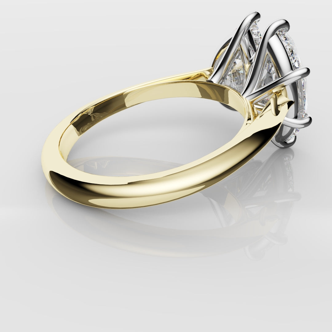 Marquise and Pear Diamond Two Stone Engagement Ring