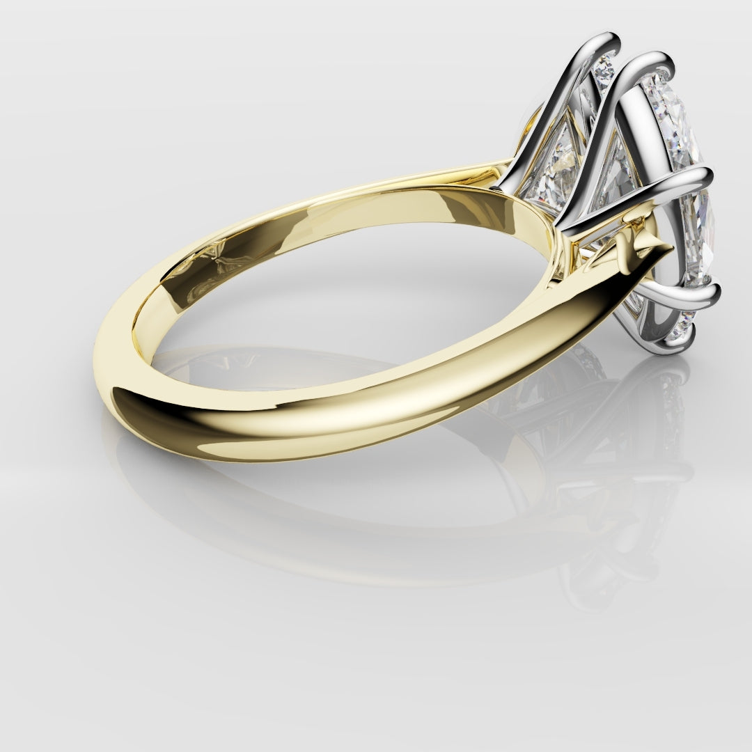 Marquise and Pear Diamond Two Stone Engagement Ring