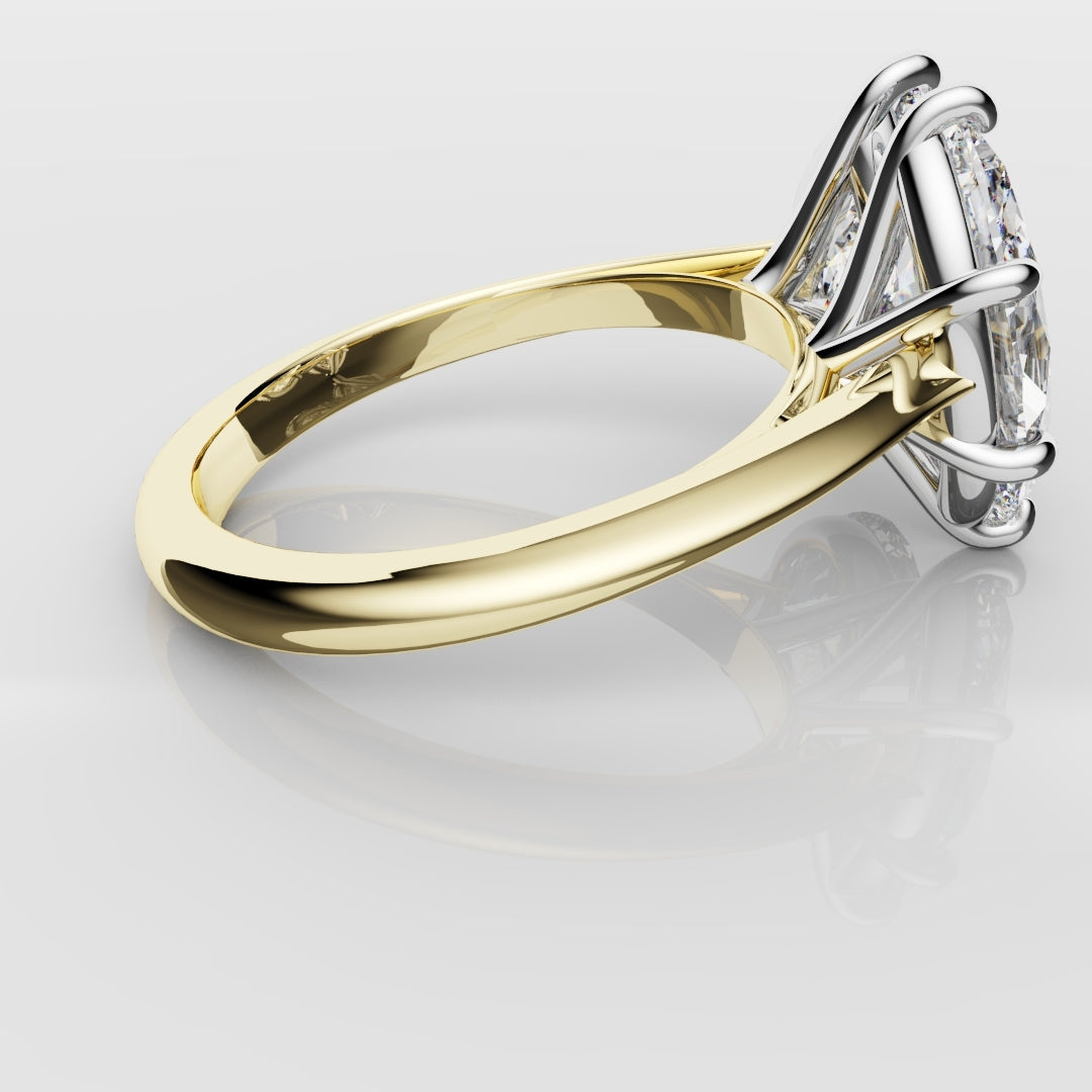 Marquise and Pear Diamond Two Stone Engagement Ring