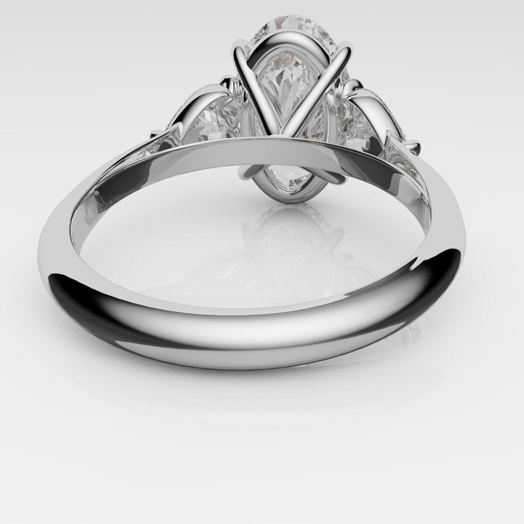 5ct oval three stone ring