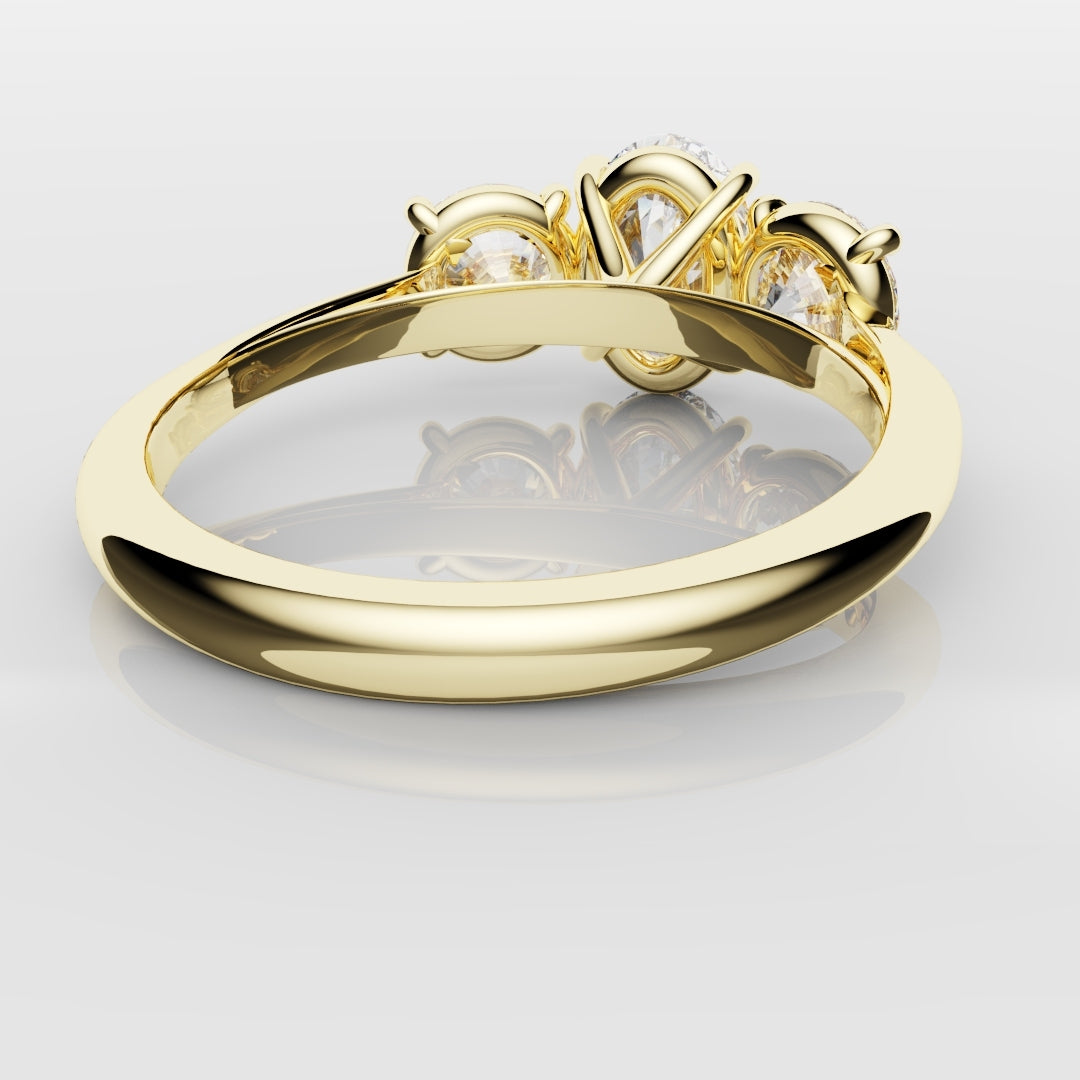 Oval Trilogy With Round Brilliant Cut Shoulder Diamonds