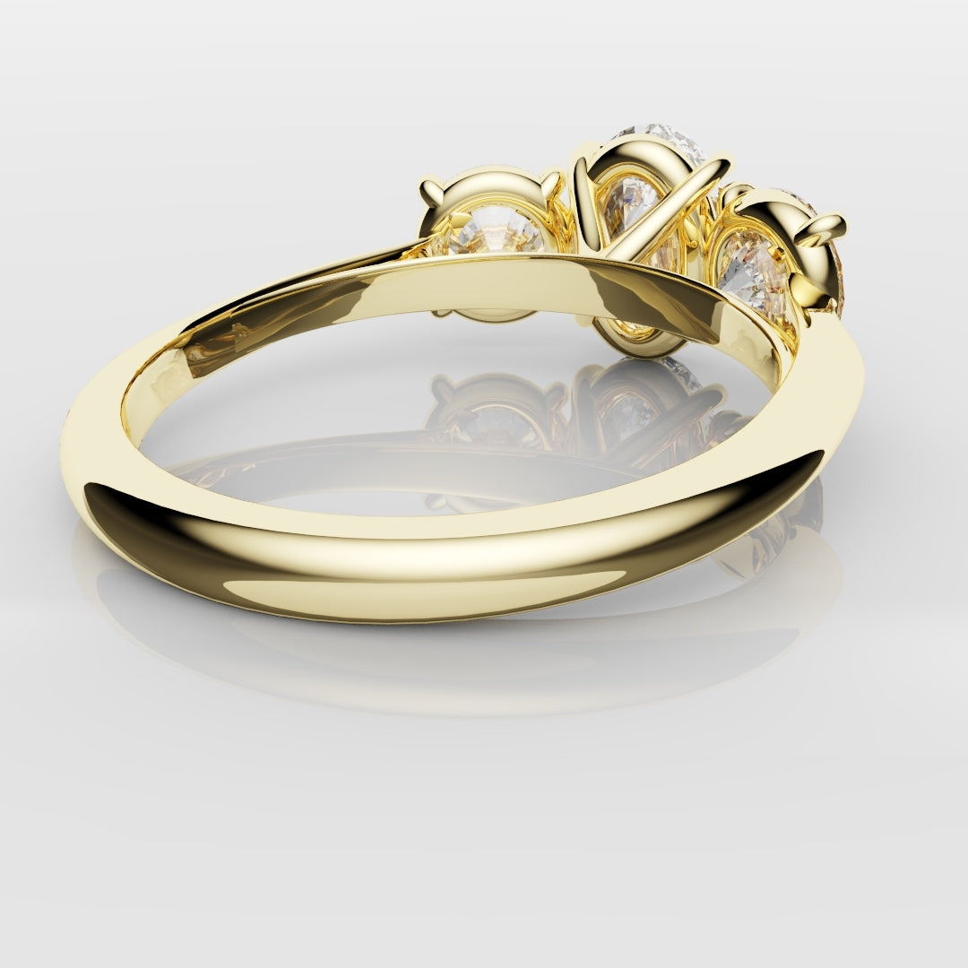 Oval Trilogy With Round Brilliant Cut Shoulder Diamonds