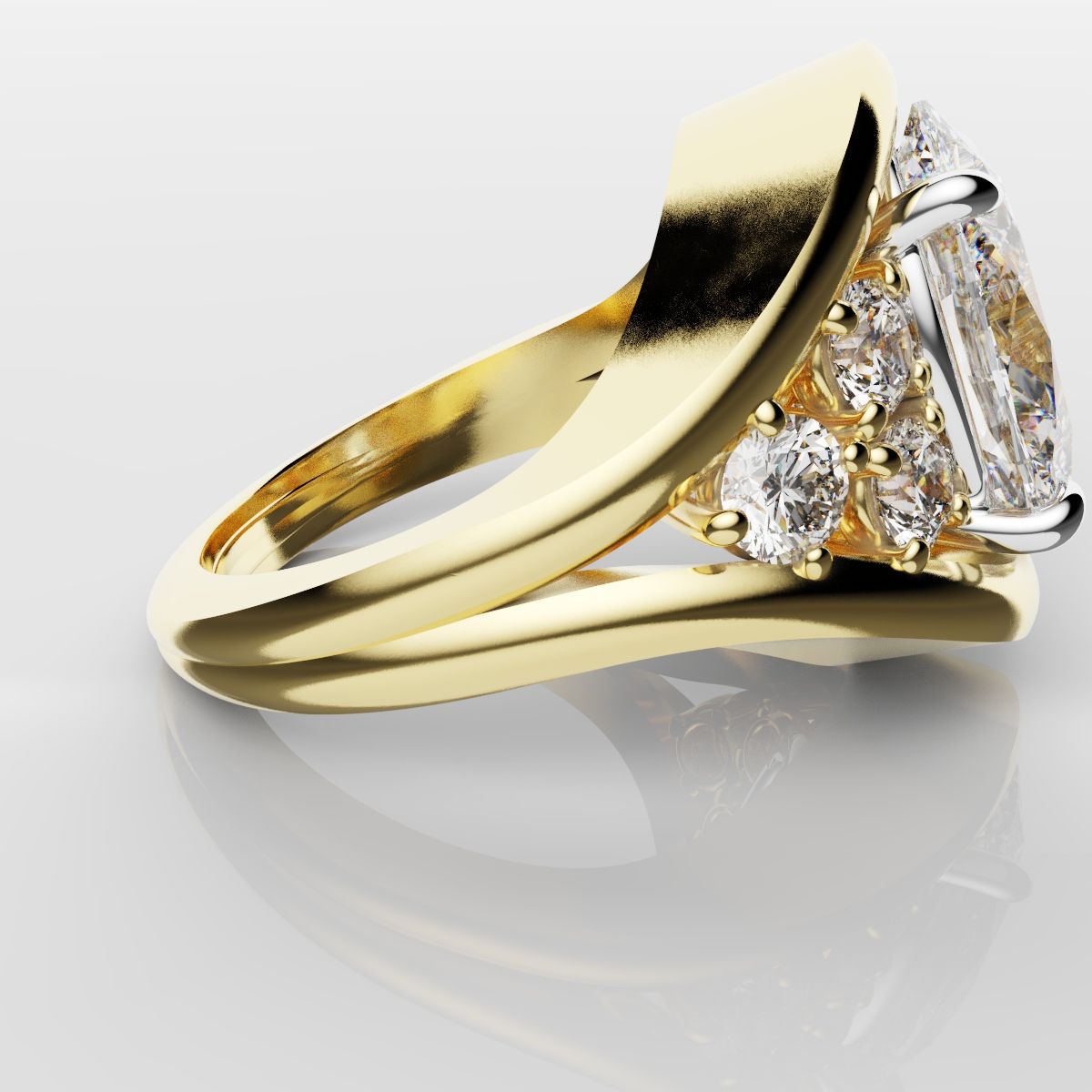 Custom Oval Diamond Hierloom Engagement Ring