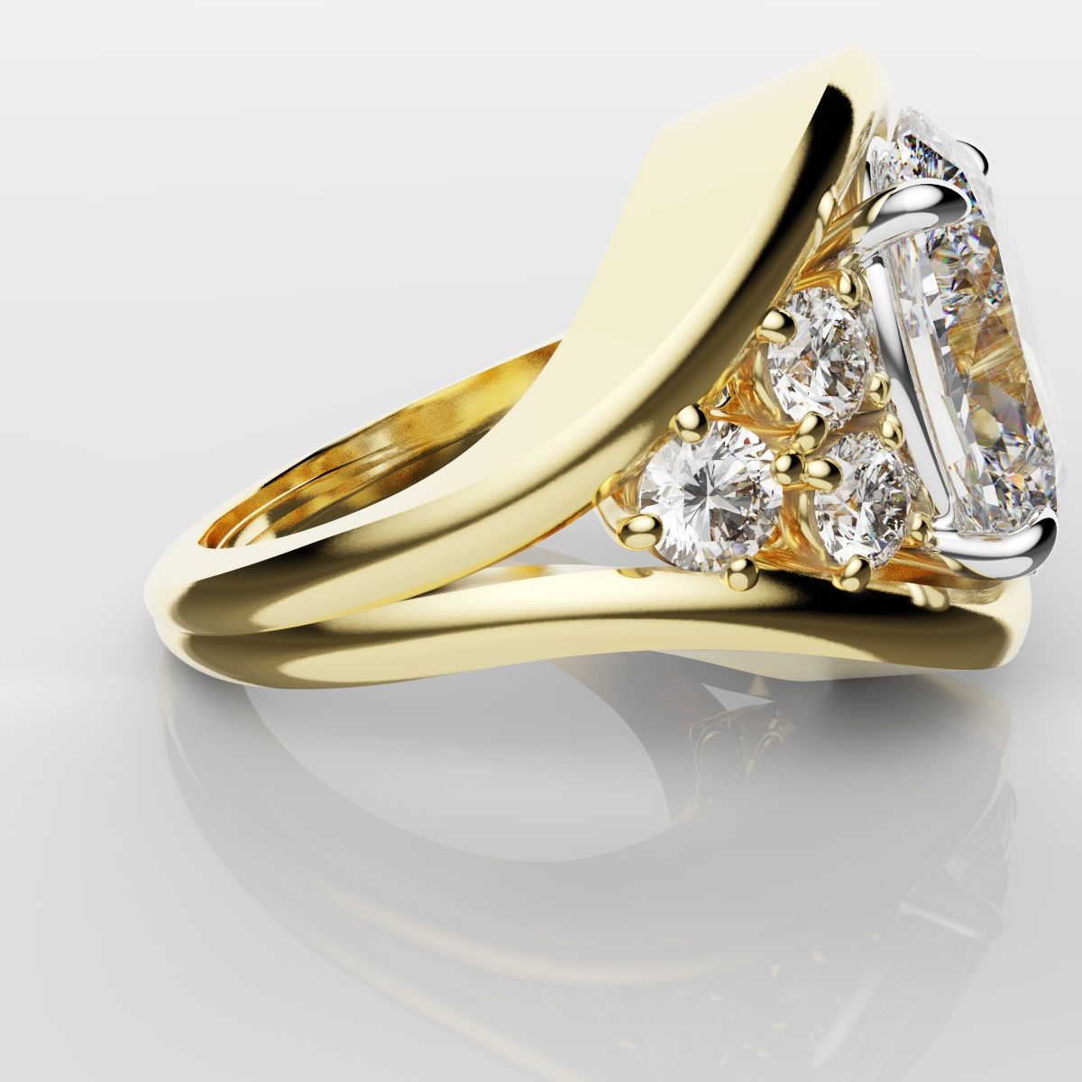 Custom Oval Diamond Hierloom Engagement Ring