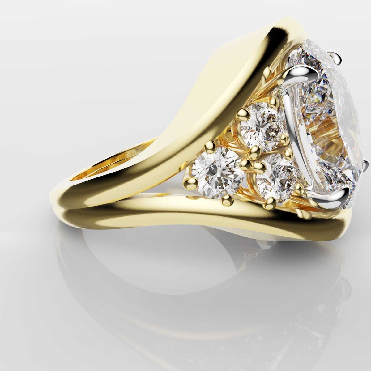 Custom Oval Diamond Hierloom Engagement Ring