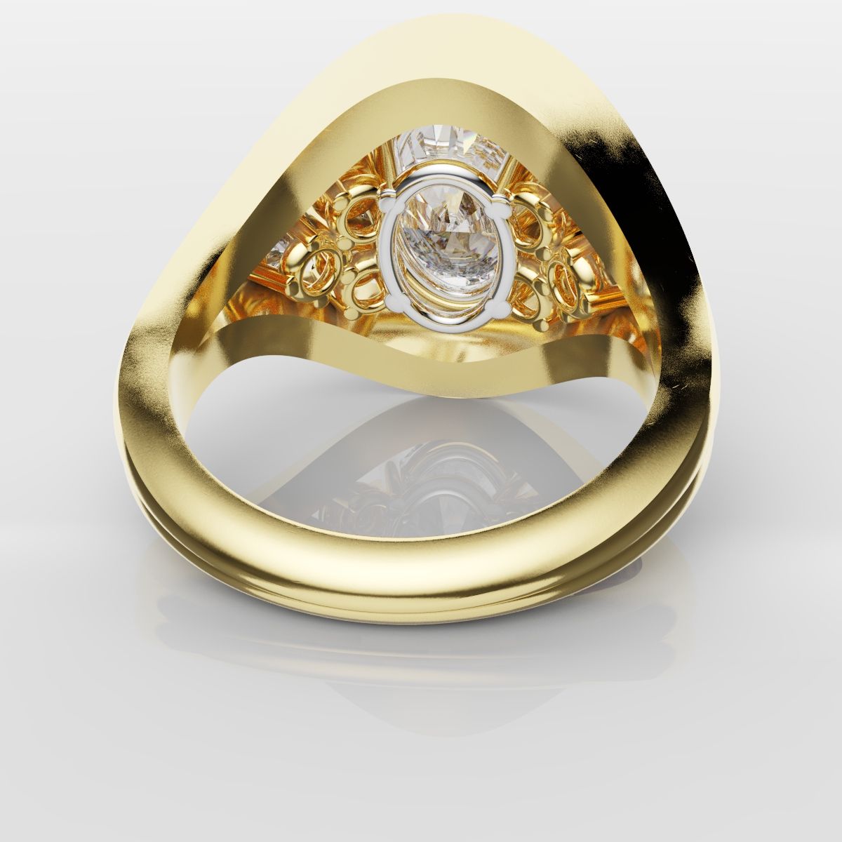 Custom Oval Diamond Hierloom Engagement Ring