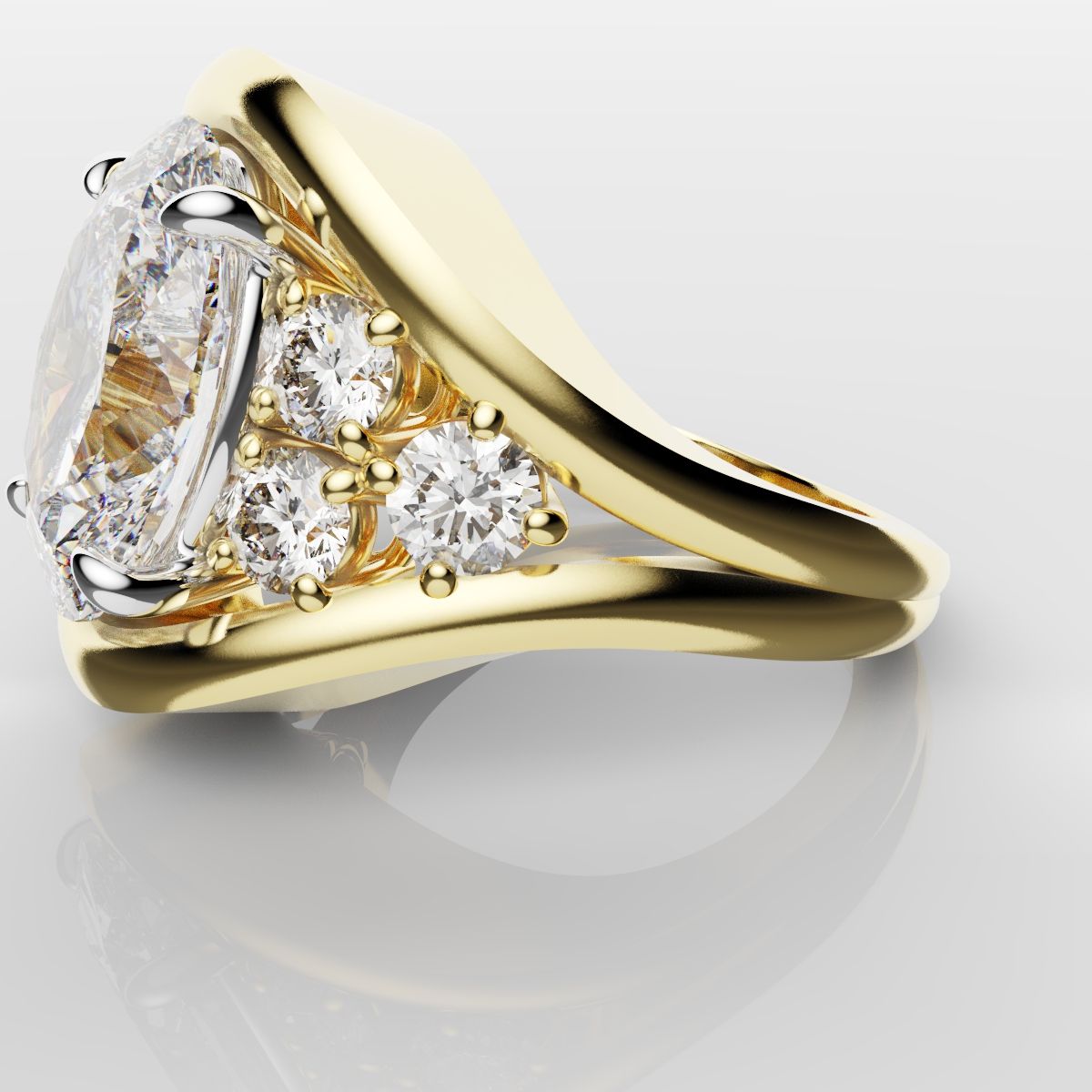 Custom Oval Diamond Hierloom Engagement Ring