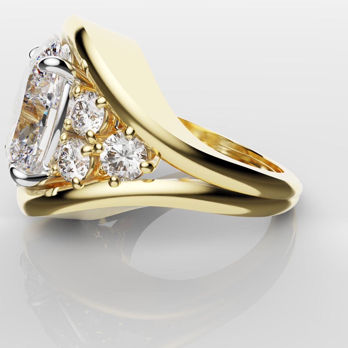 Custom Oval Diamond Hierloom Engagement Ring