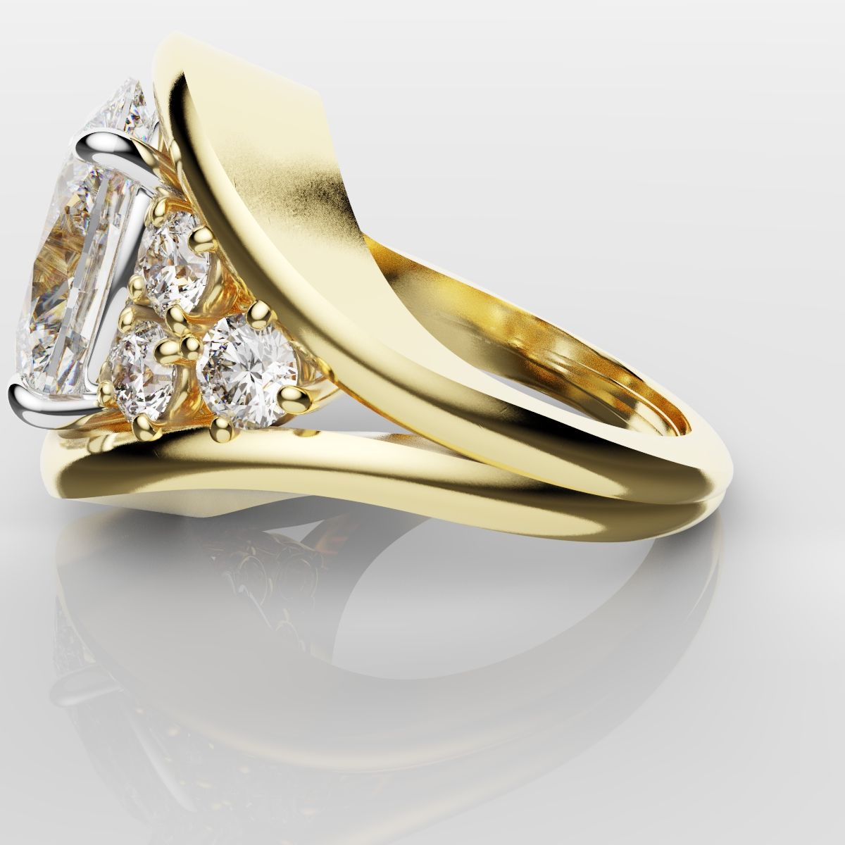 Custom Oval Diamond Hierloom Engagement Ring