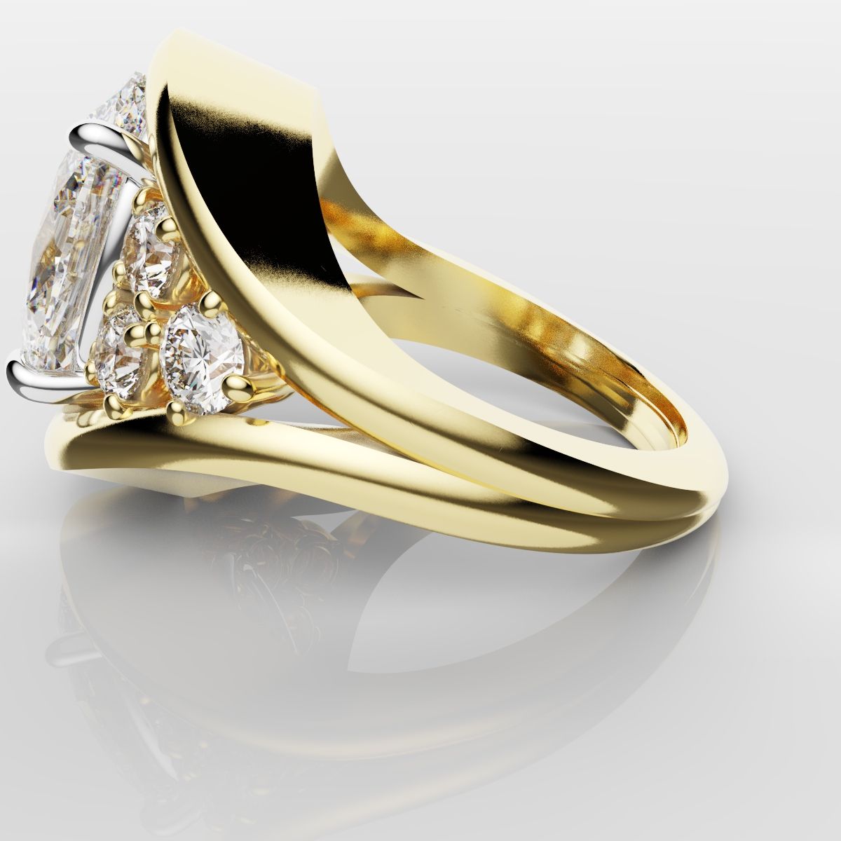 Custom Oval Diamond Hierloom Engagement Ring