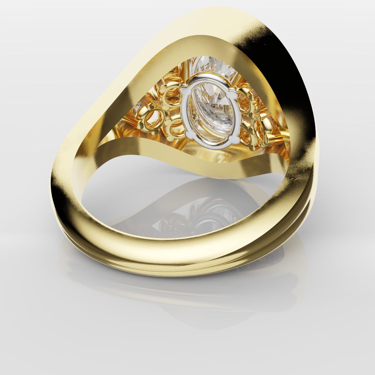 Custom Oval Diamond Hierloom Engagement Ring
