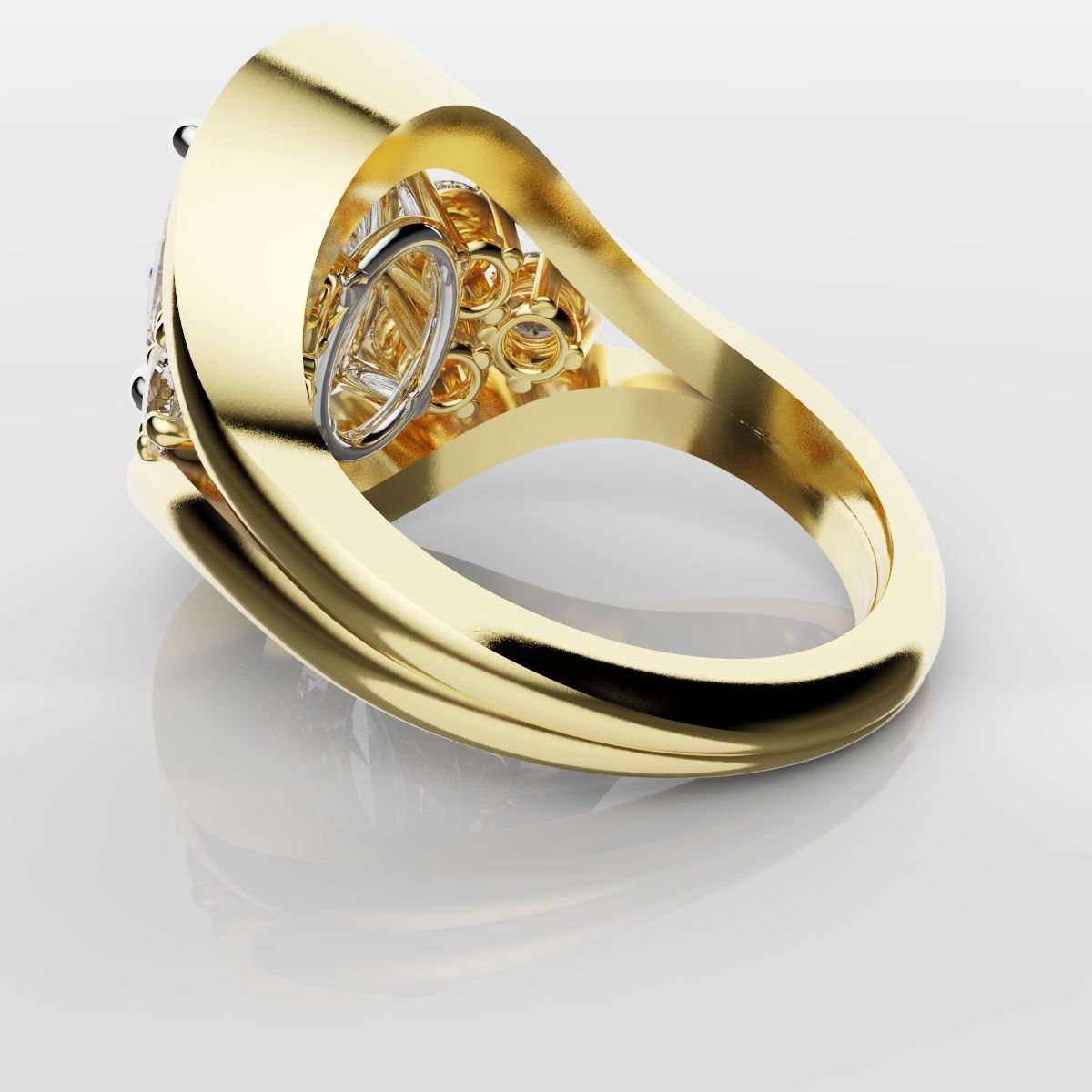 Custom Oval Diamond Hierloom Engagement Ring