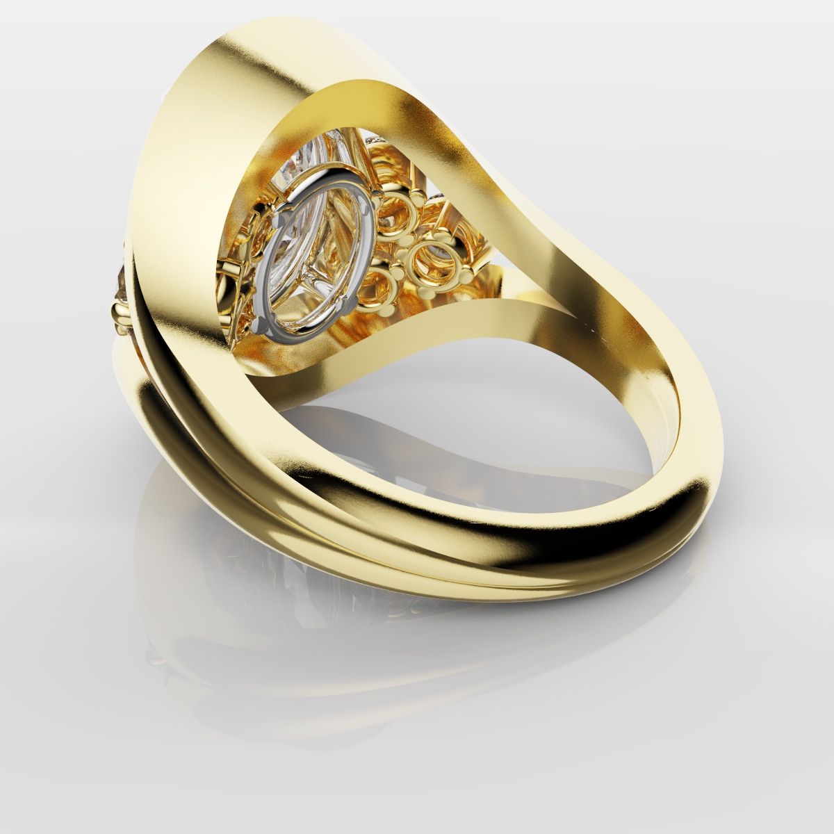 Custom Oval Diamond Hierloom Engagement Ring