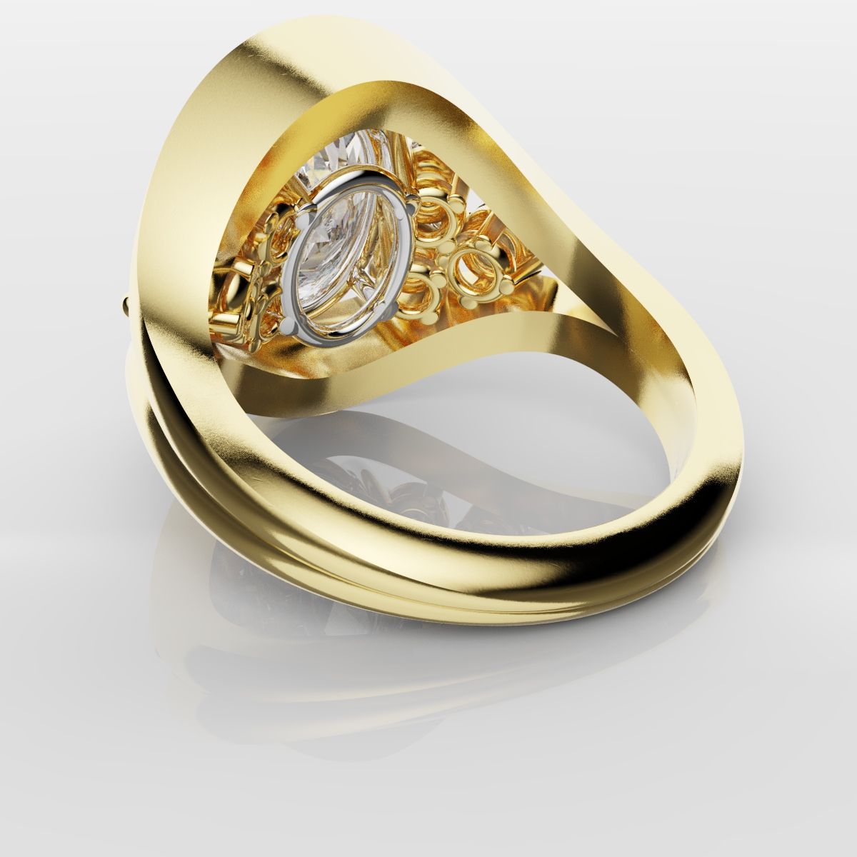 Custom Oval Diamond Hierloom Engagement Ring