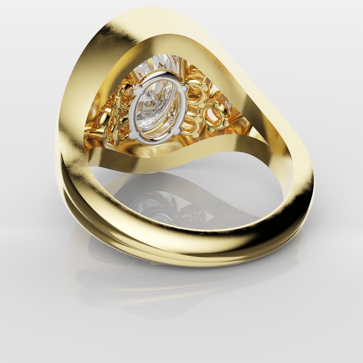 Custom Oval Diamond Hierloom Engagement Ring