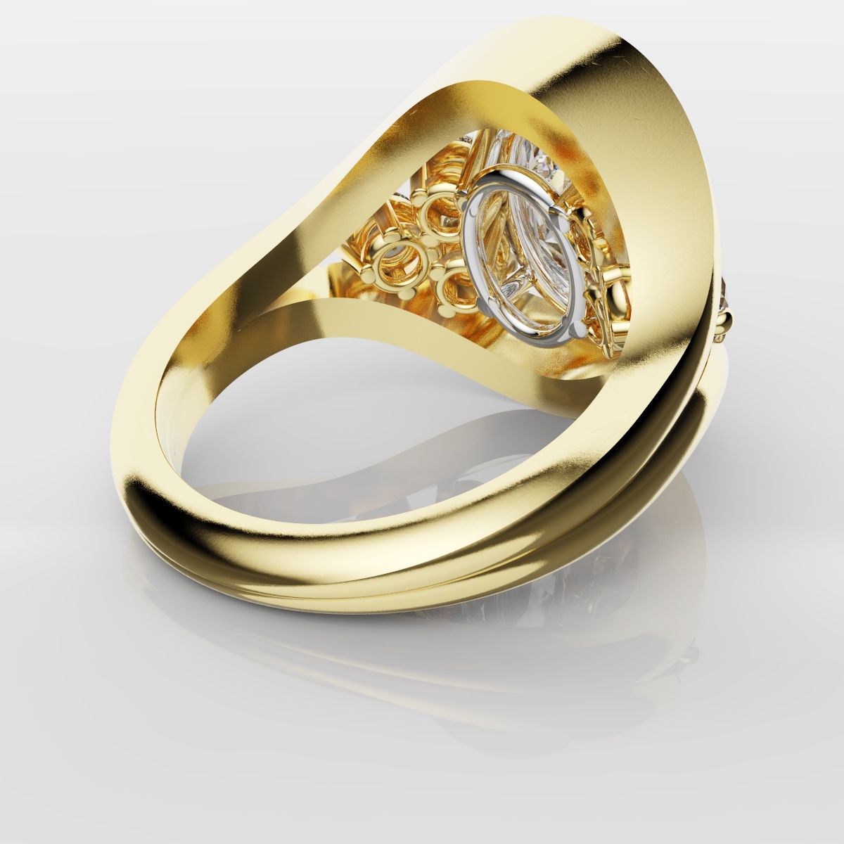 Custom Oval Diamond Hierloom Engagement Ring
