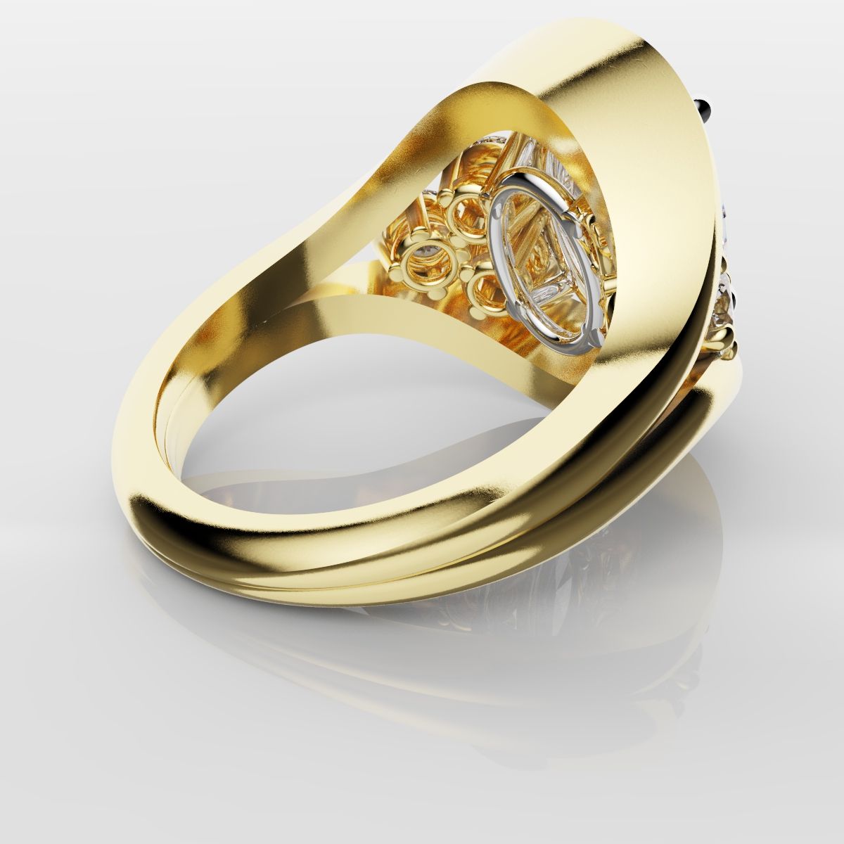 Custom Oval Diamond Hierloom Engagement Ring