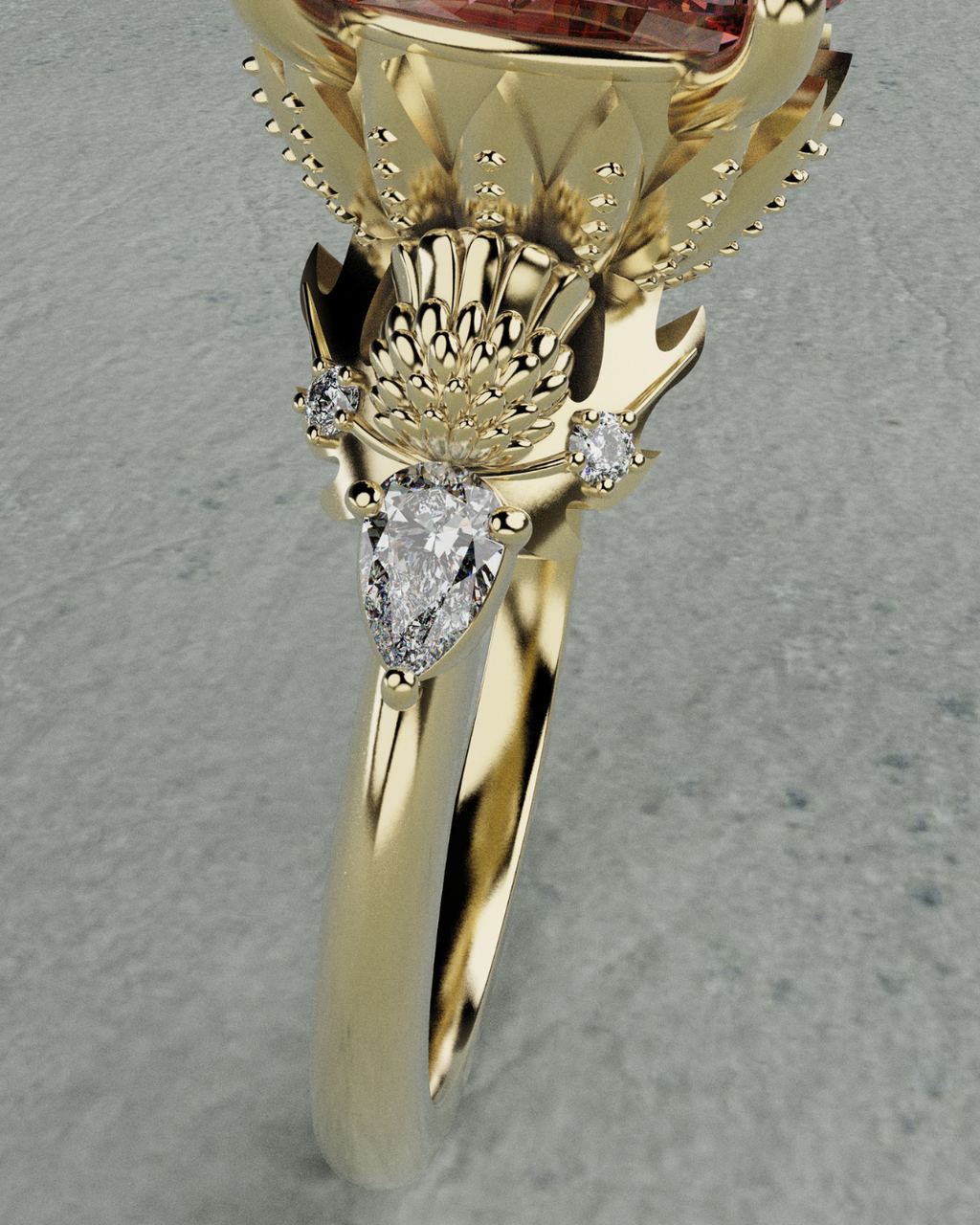 2.5ct Padparadscha Sapphire Engagement Ring with