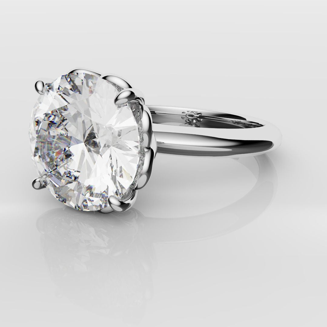 3ct Round Diamond Lovers Knot Solitaire Engagement Ring