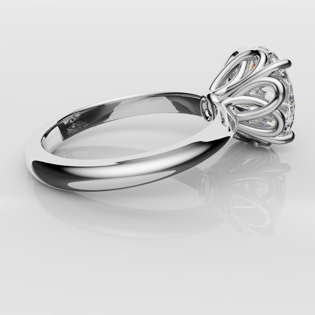 3ct Round Diamond Lovers Knot Solitaire Engagement Ring