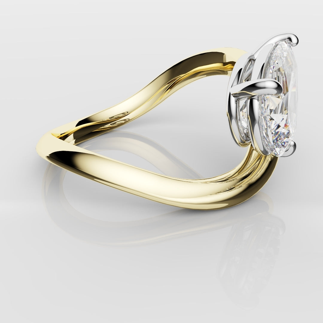 Unique 1.5ct Pear Solitaire Engagement Ring