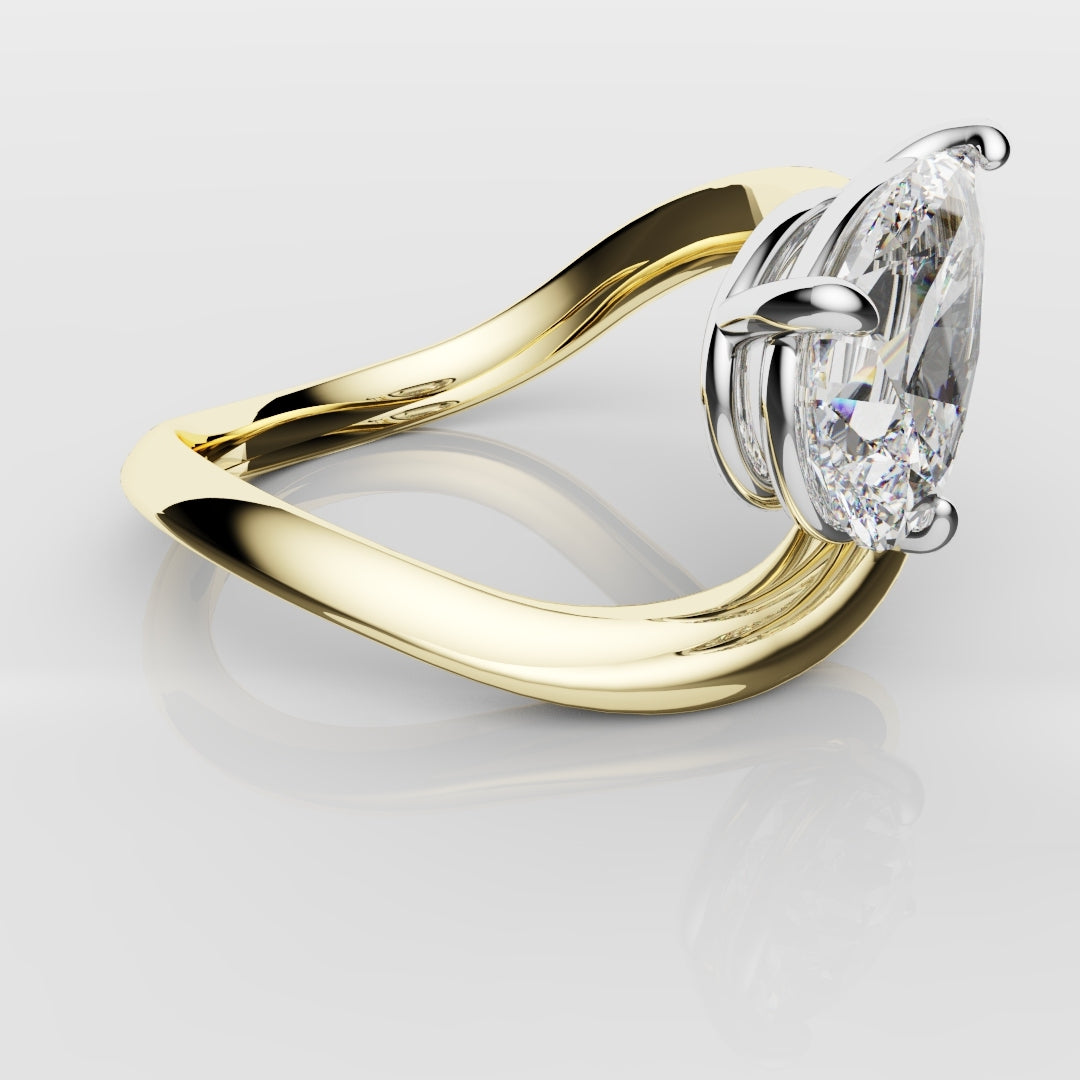 Unique 1.5ct Pear Solitaire Engagement Ring