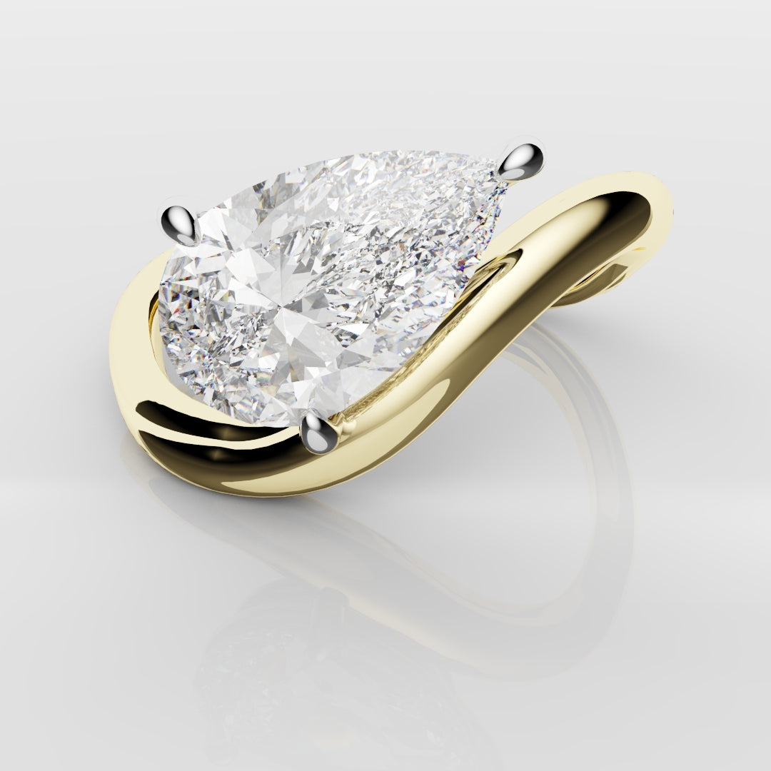 Unique 1.5ct Pear Solitaire Engagement Ring
