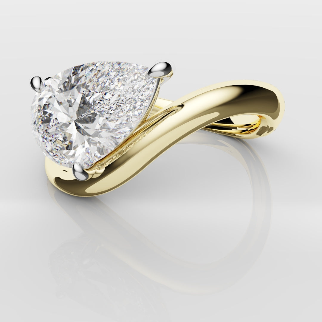 Unique 1.5ct Pear Solitaire Engagement Ring