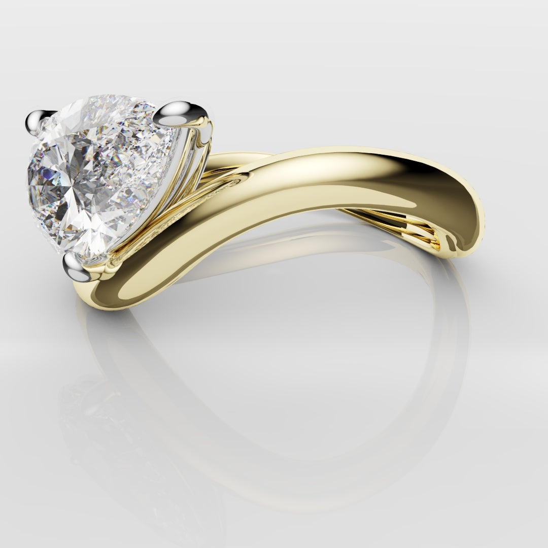 Unique 1.5ct Pear Solitaire Engagement Ring