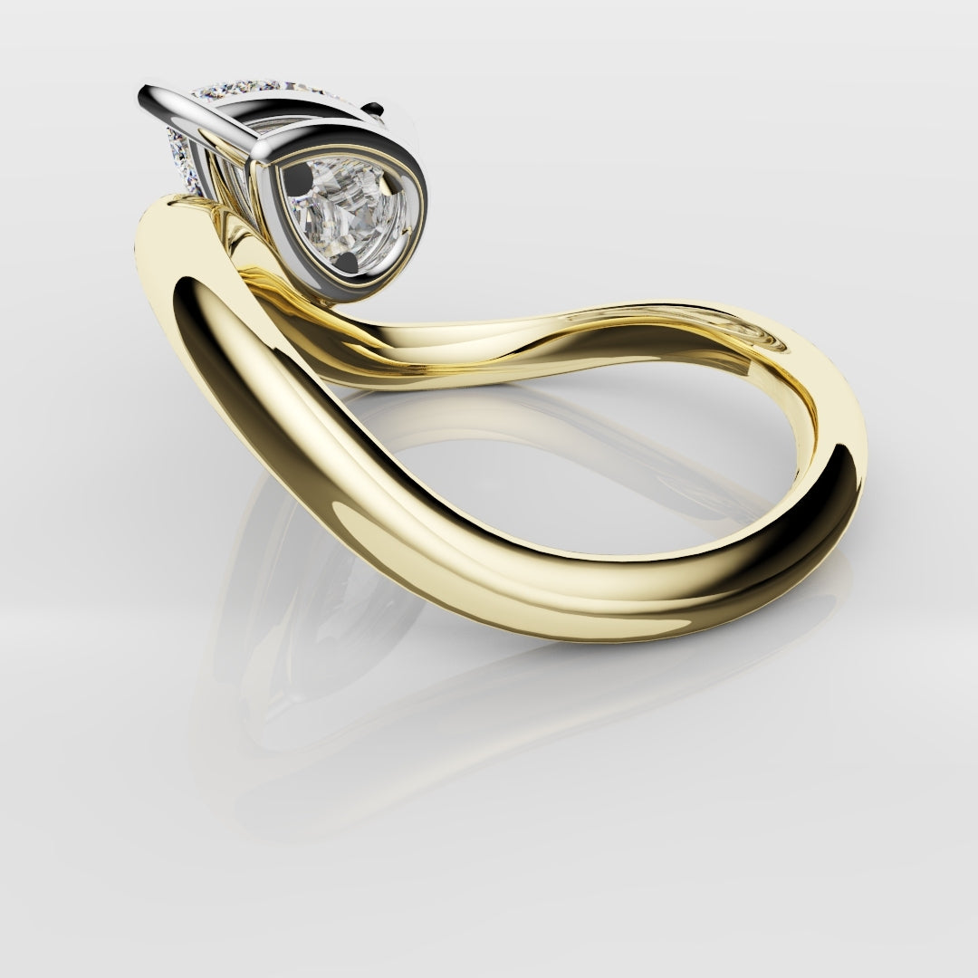 Unique 1.5ct Pear Solitaire Engagement Ring