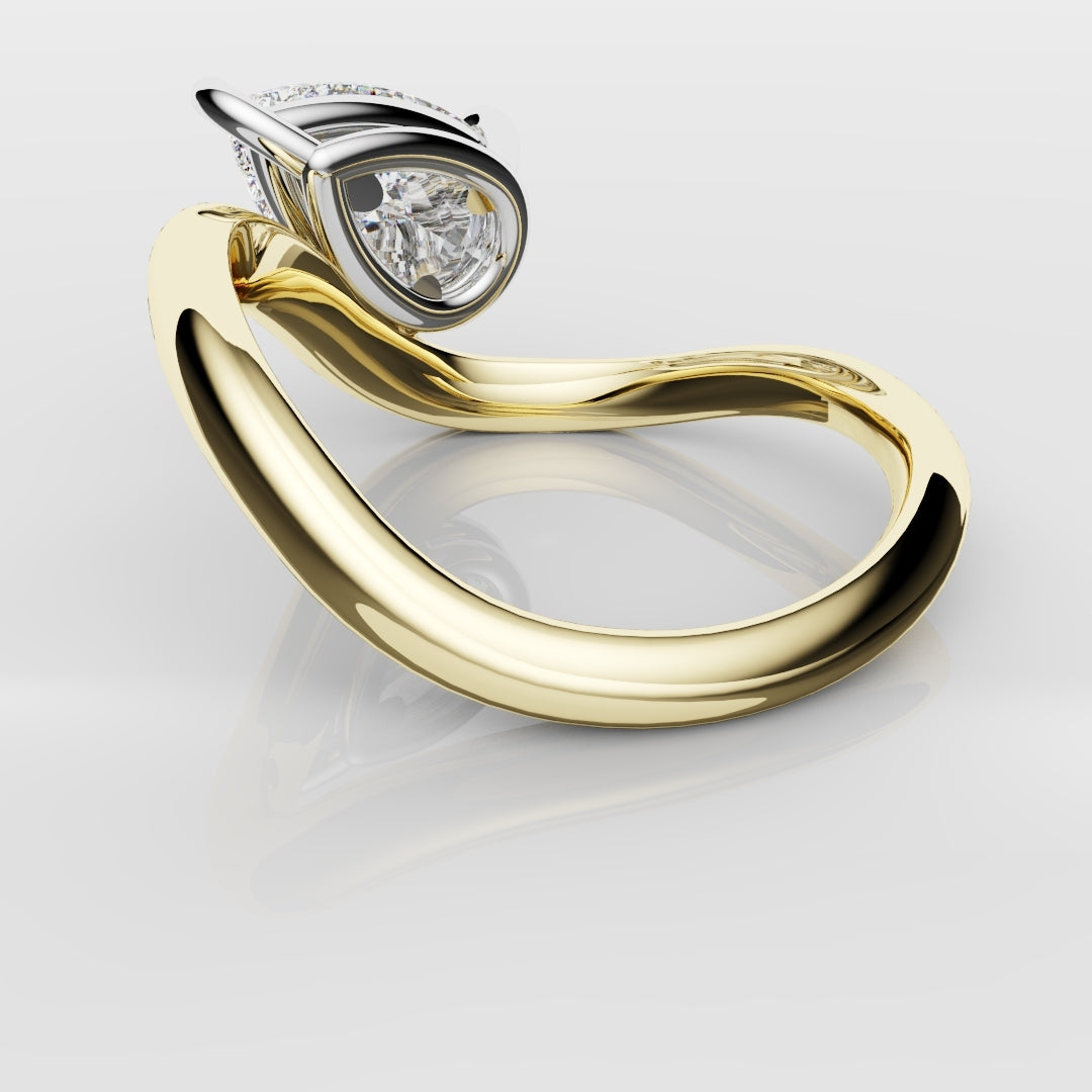Unique 1.5ct Pear Solitaire Engagement Ring