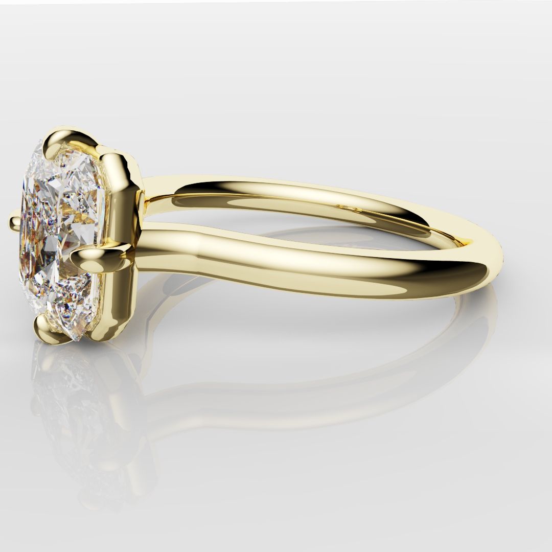 Unique Radiant Cut Solitaire Engagement Ring