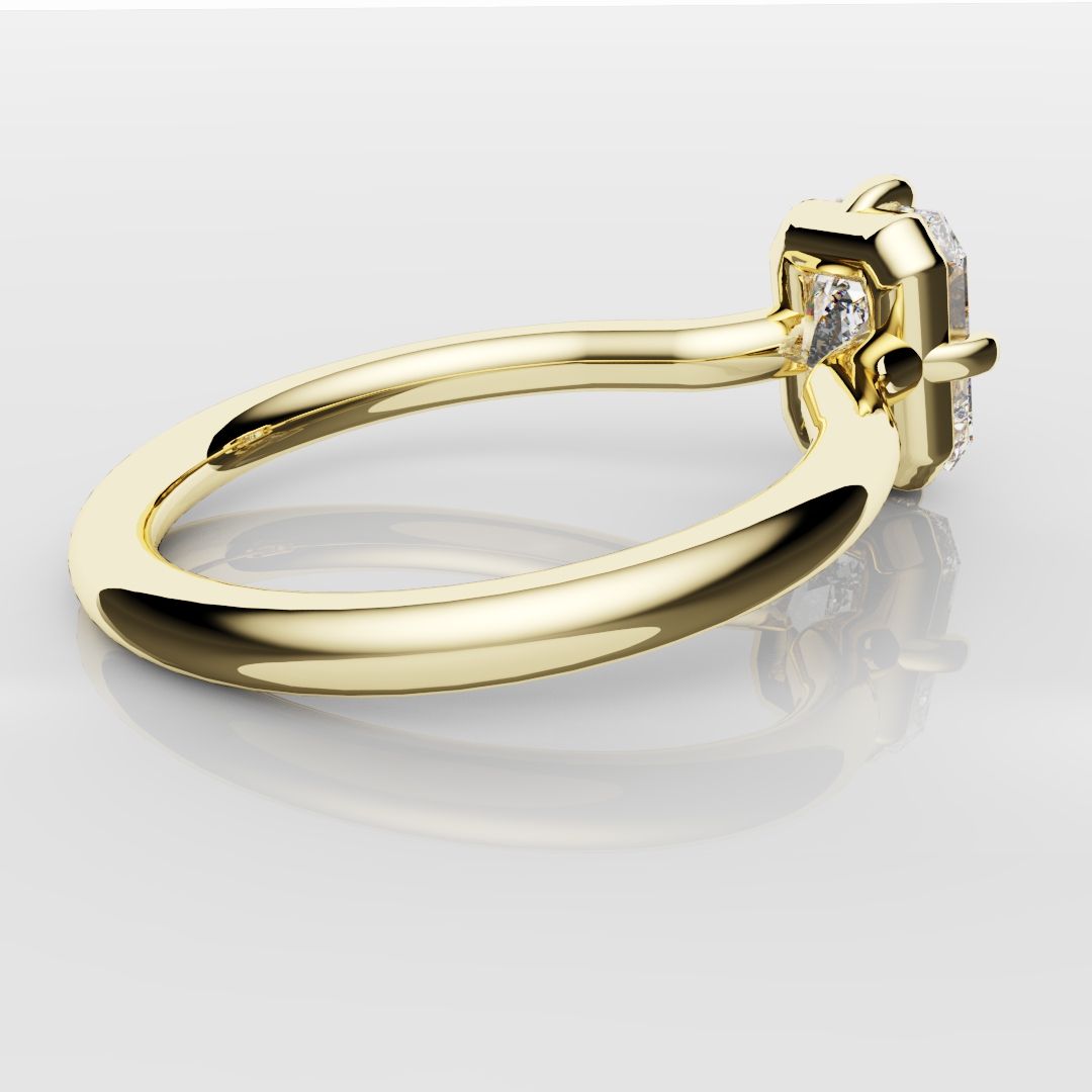 Unique Radiant Cut Solitaire Engagement Ring
