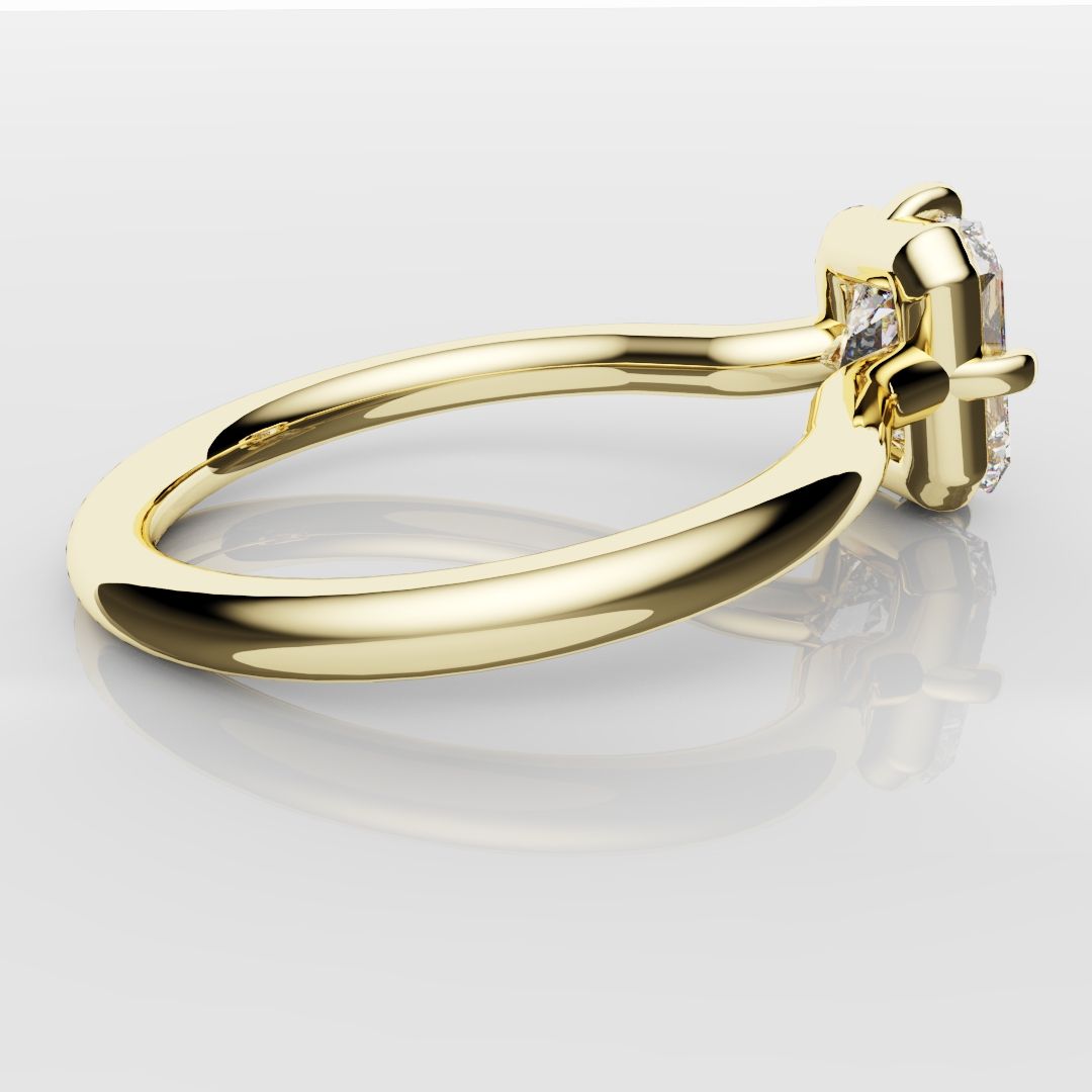 Unique Radiant Cut Solitaire Engagement Ring