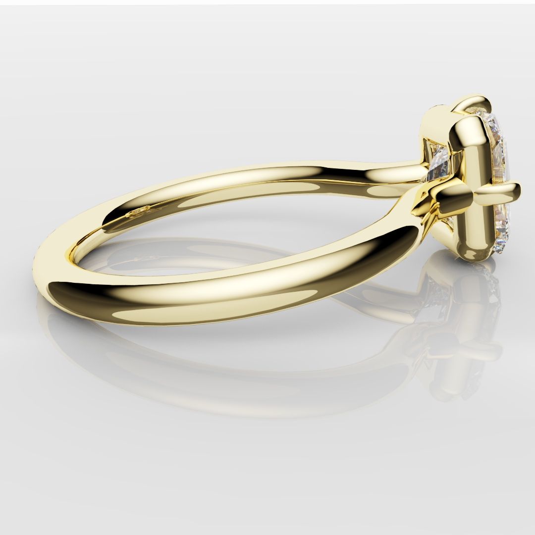 Unique Radiant Cut Solitaire Engagement Ring