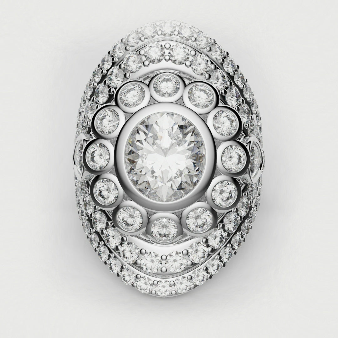 bespoke diamond cluster engagement ring