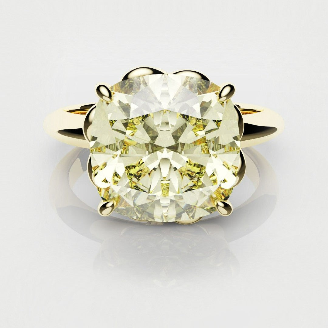 3ct cushion cut fancy yellow diamond engagement ring