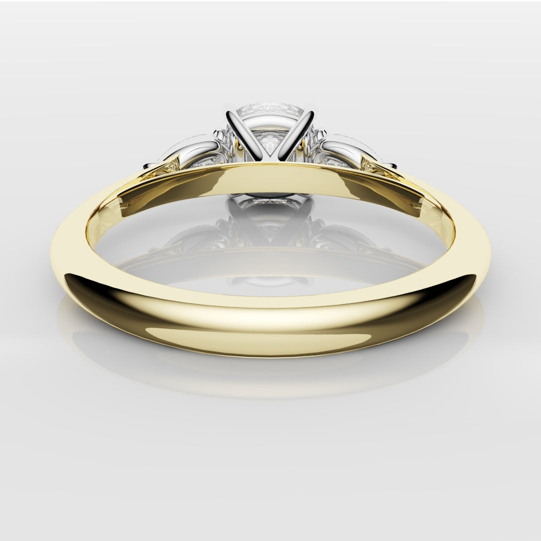 Cushion Cut Engagement Ring With Pear Shoulder Diamonds