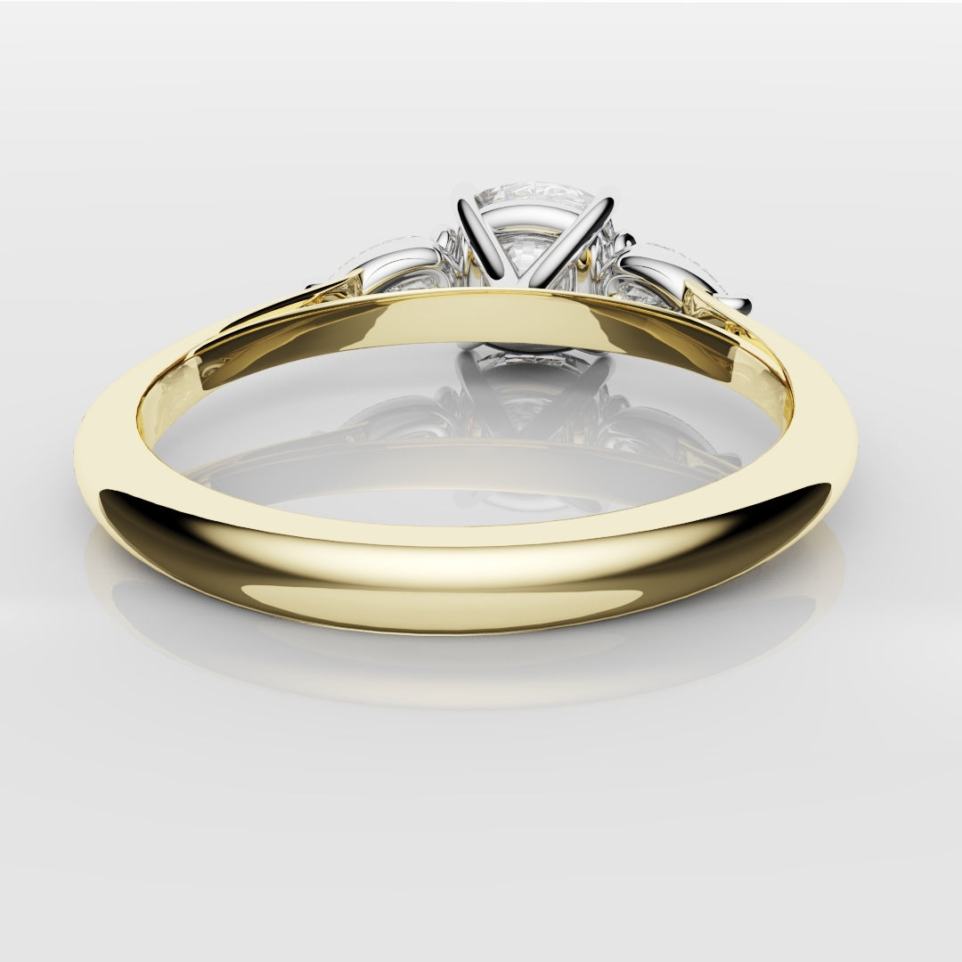 Cushion Cut Engagement Ring With Pear Shoulder Diamonds