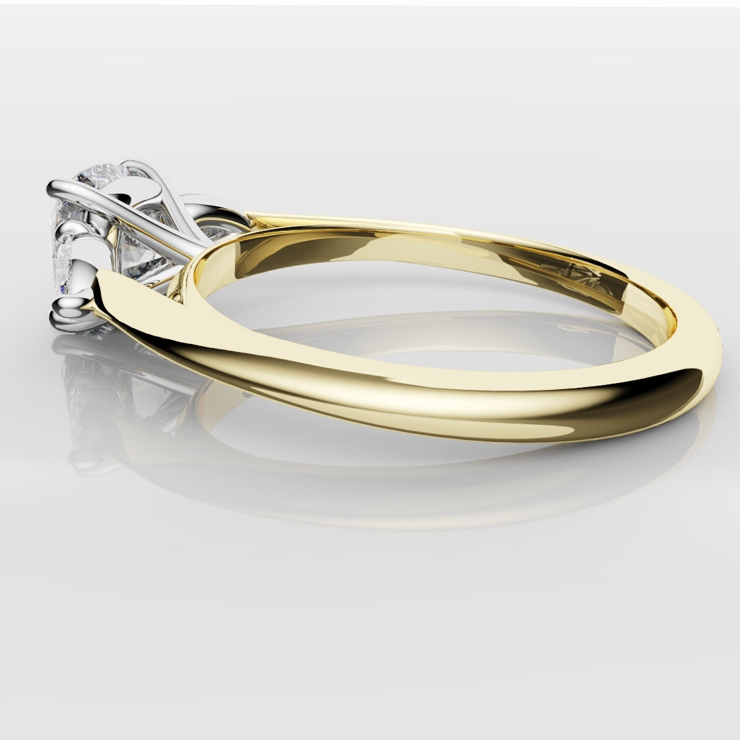 Cushion Cut Engagement Ring With Pear Shoulder Diamonds