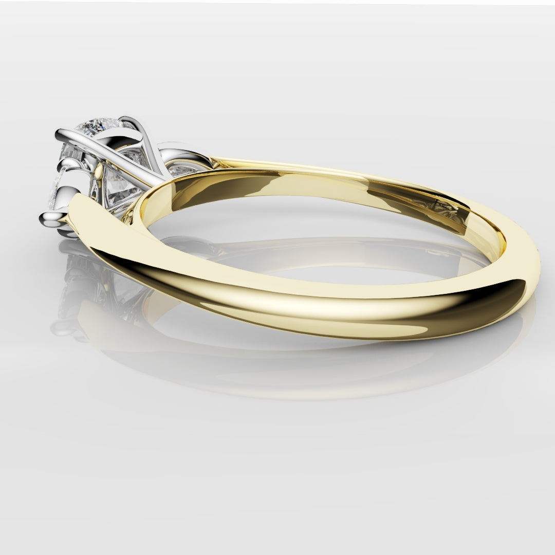 Cushion Cut Engagement Ring With Pear Shoulder Diamonds