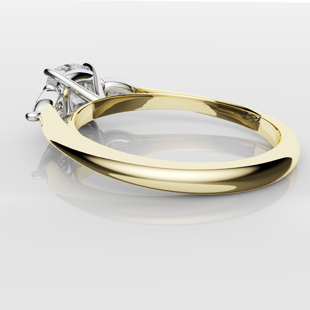 Cushion Cut Engagement Ring With Pear Shoulder Diamonds