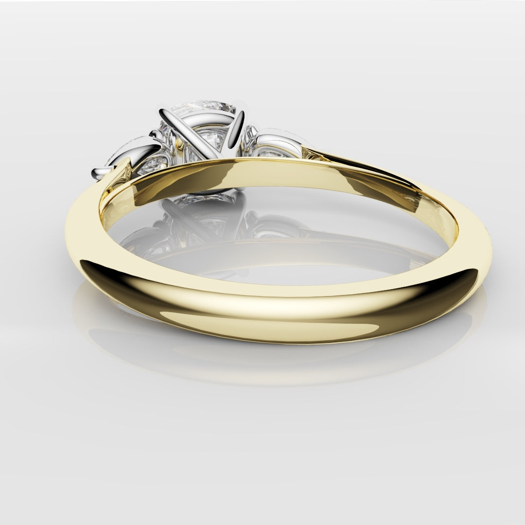 Cushion Cut Engagement Ring With Pear Shoulder Diamonds