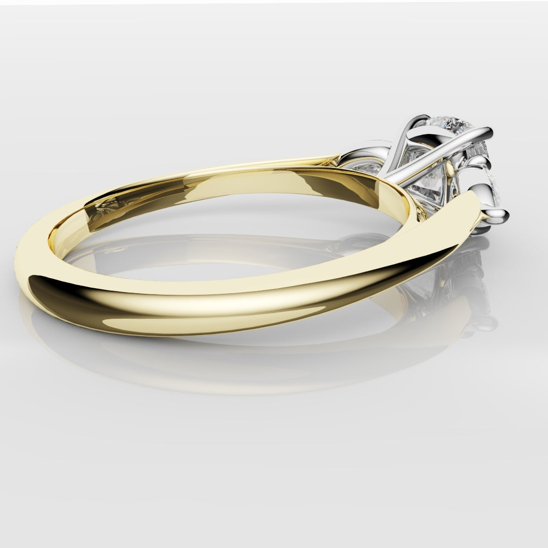 Cushion Cut Engagement Ring With Pear Shoulder Diamonds