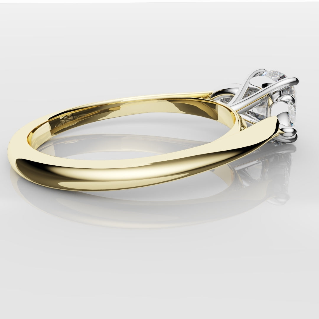Cushion Cut Engagement Ring With Pear Shoulder Diamonds